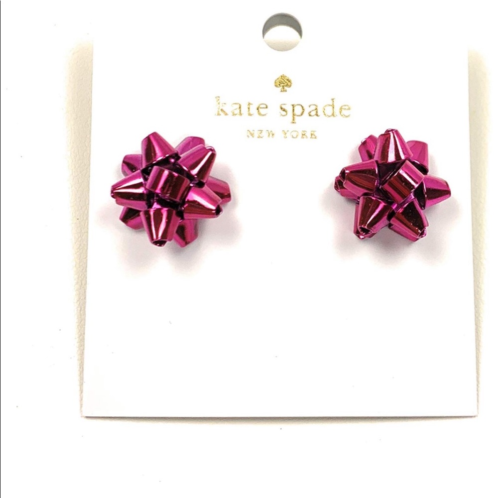 Kate Spade Hot Pink Bourgeois Bow Earrings - Picture 2 of 4